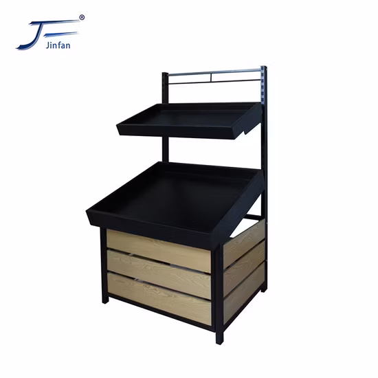 Supermarkt-Ausstellungsregal aus Edelstahl für Gemüse